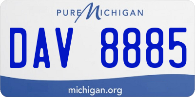 MI license plate DAV8885