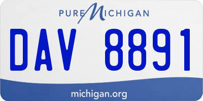 MI license plate DAV8891