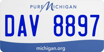 MI license plate DAV8897
