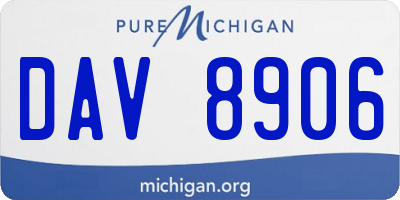 MI license plate DAV8906