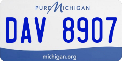 MI license plate DAV8907