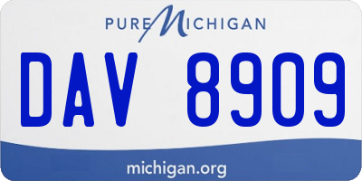 MI license plate DAV8909