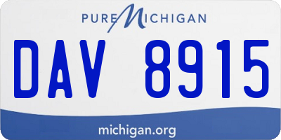 MI license plate DAV8915