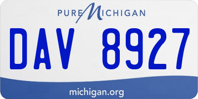 MI license plate DAV8927