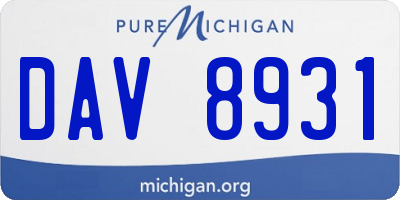 MI license plate DAV8931