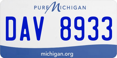 MI license plate DAV8933