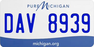 MI license plate DAV8939