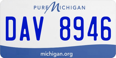 MI license plate DAV8946