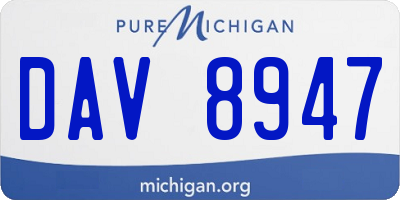 MI license plate DAV8947