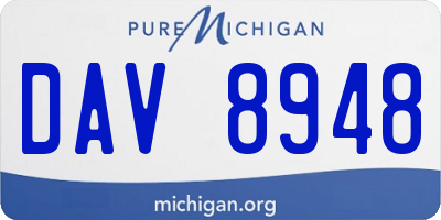 MI license plate DAV8948