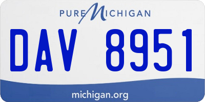 MI license plate DAV8951