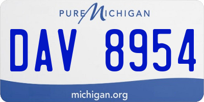 MI license plate DAV8954