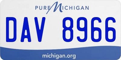 MI license plate DAV8966