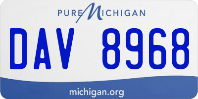 MI license plate DAV8968