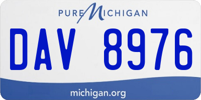 MI license plate DAV8976