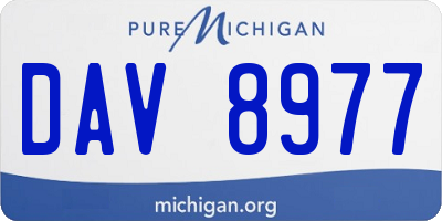 MI license plate DAV8977