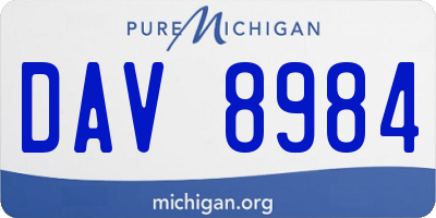 MI license plate DAV8984