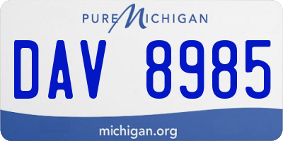 MI license plate DAV8985