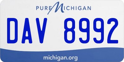 MI license plate DAV8992