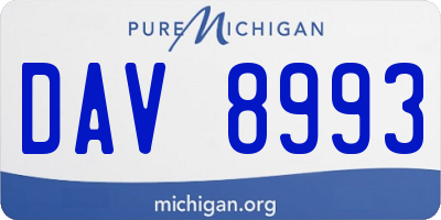 MI license plate DAV8993