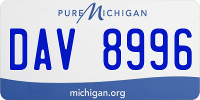 MI license plate DAV8996