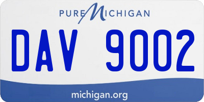 MI license plate DAV9002