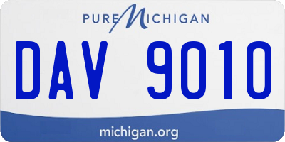 MI license plate DAV9010