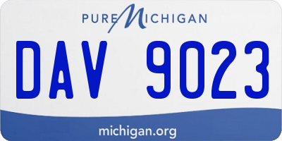 MI license plate DAV9023