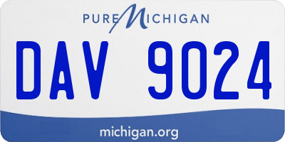 MI license plate DAV9024