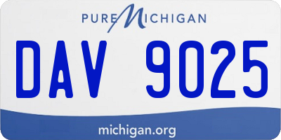 MI license plate DAV9025