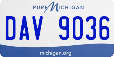 MI license plate DAV9036