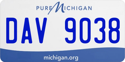 MI license plate DAV9038