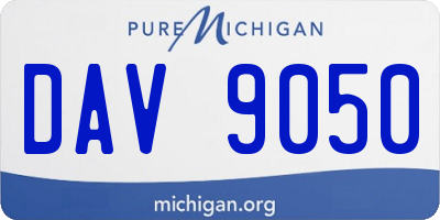 MI license plate DAV9050