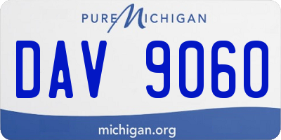 MI license plate DAV9060