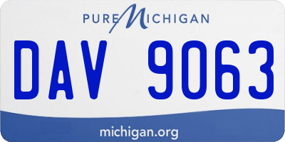 MI license plate DAV9063