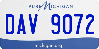 MI license plate DAV9072