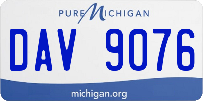 MI license plate DAV9076