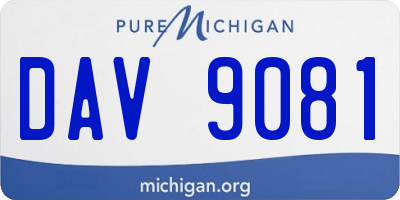 MI license plate DAV9081