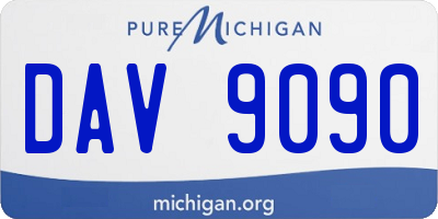 MI license plate DAV9090