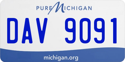 MI license plate DAV9091