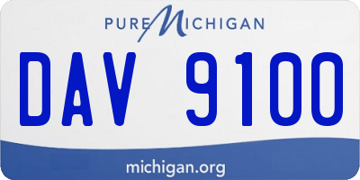 MI license plate DAV9100