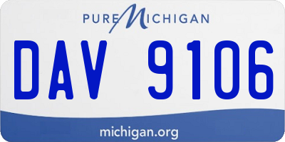 MI license plate DAV9106