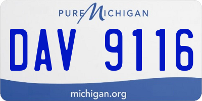 MI license plate DAV9116
