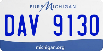 MI license plate DAV9130