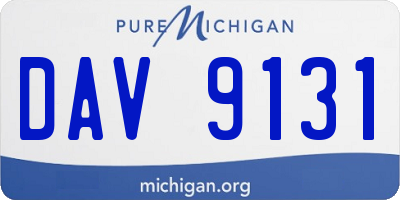 MI license plate DAV9131