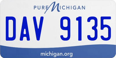 MI license plate DAV9135