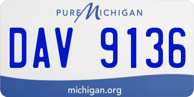 MI license plate DAV9136