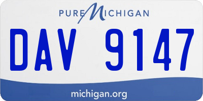 MI license plate DAV9147