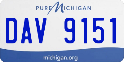 MI license plate DAV9151