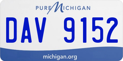 MI license plate DAV9152